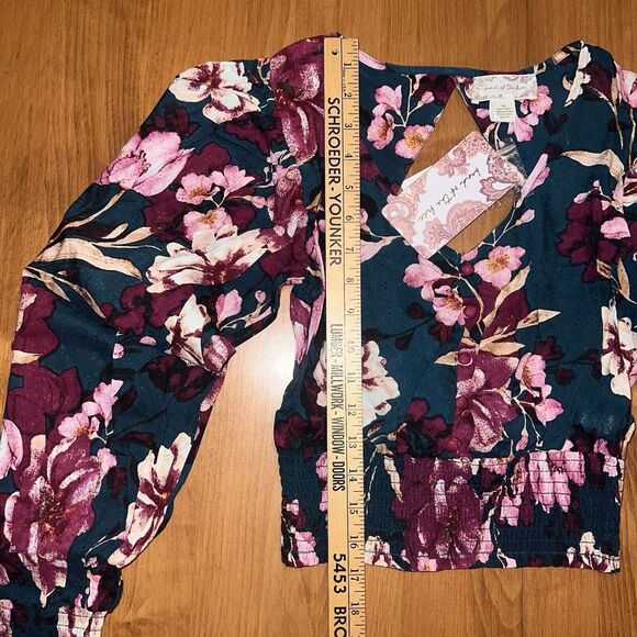 NEW Band Of The Free Women's Blouse Size XS Boho Peasant Smocked Cottagecore - Picture 8 of 13